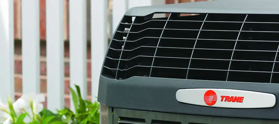 Heat pump unit installed outside a house